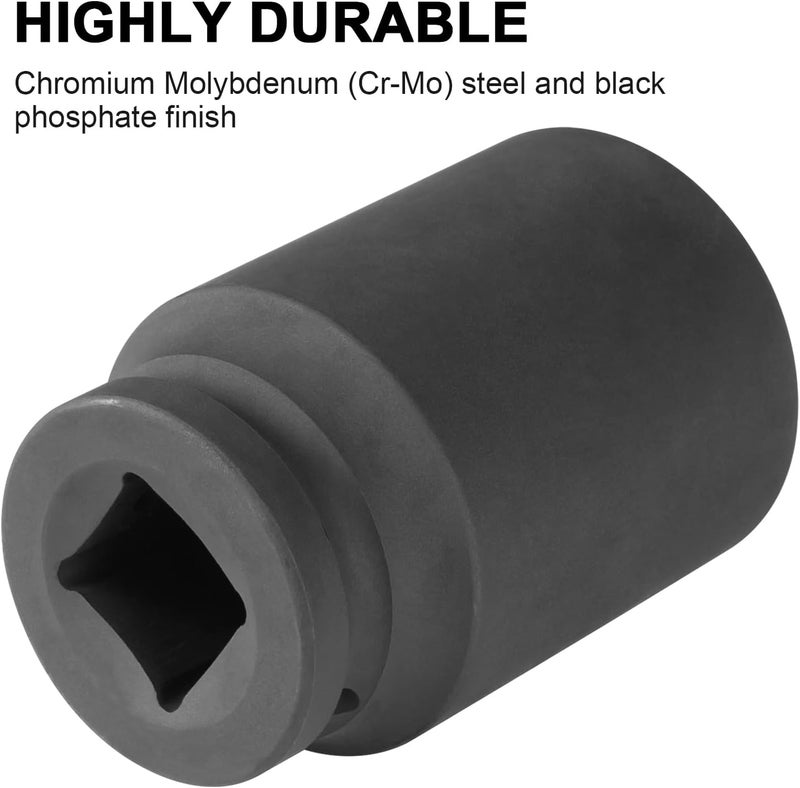 Max Power 3/4 Inch Drive 1-5/8 inch Deep Impact Socket with 6-Point Design, Made with Heat-Treated Chrome Molybdenum Steel, SAE - Image 4